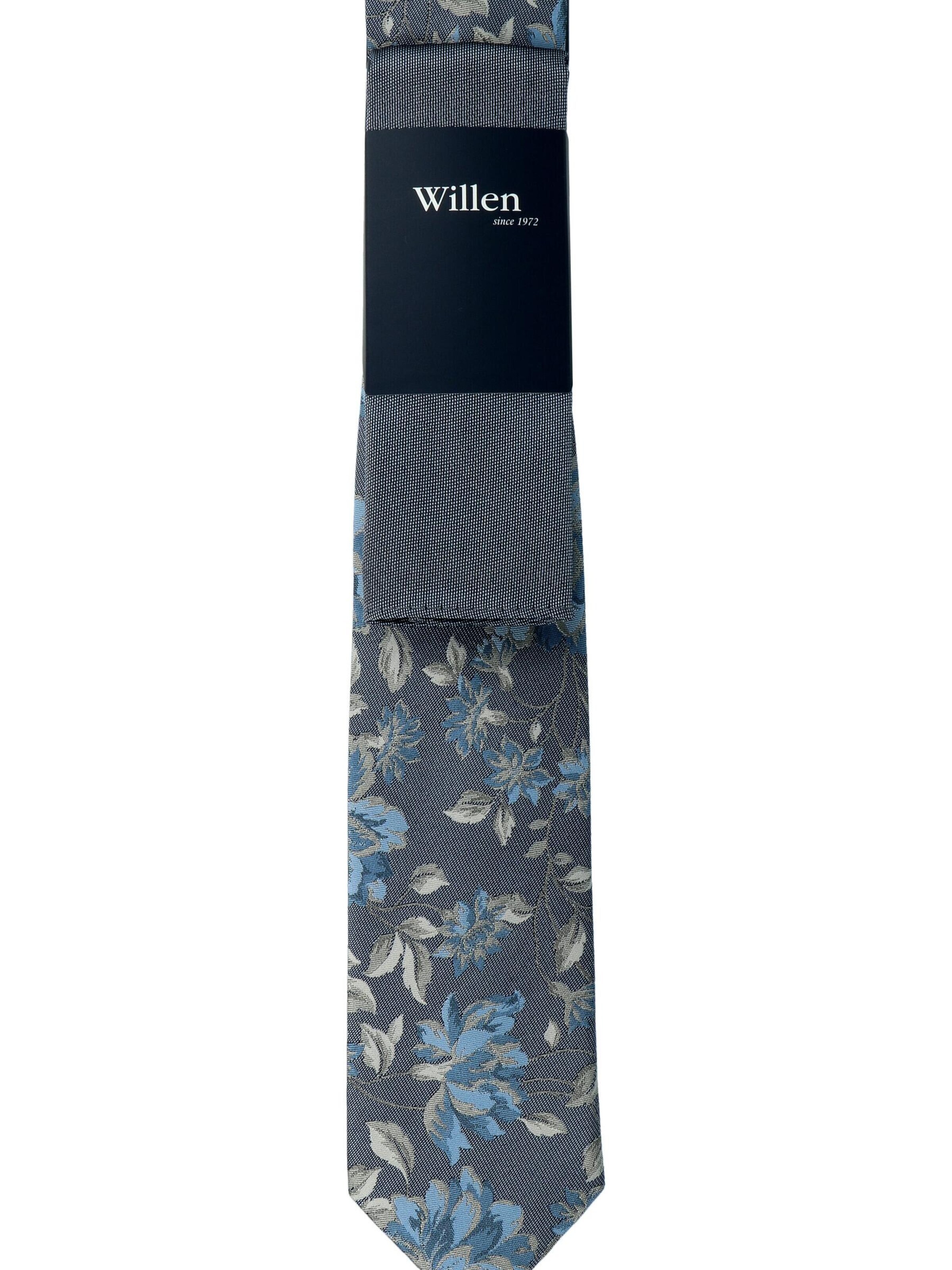 WILLEN Tie 'Floral / Uni' in Blue
