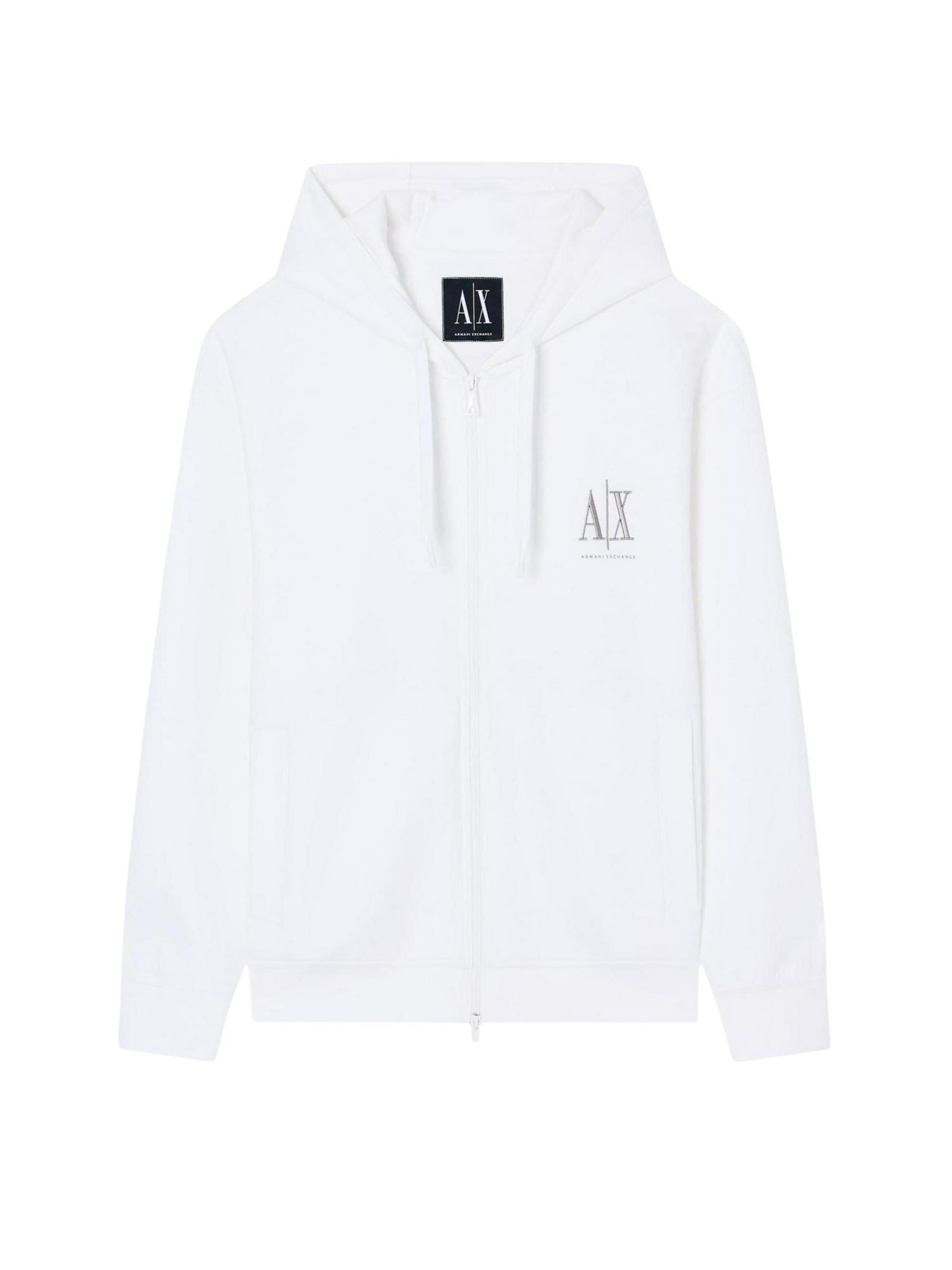 ARMANI EXCHANGE Sweat jacket in White: front