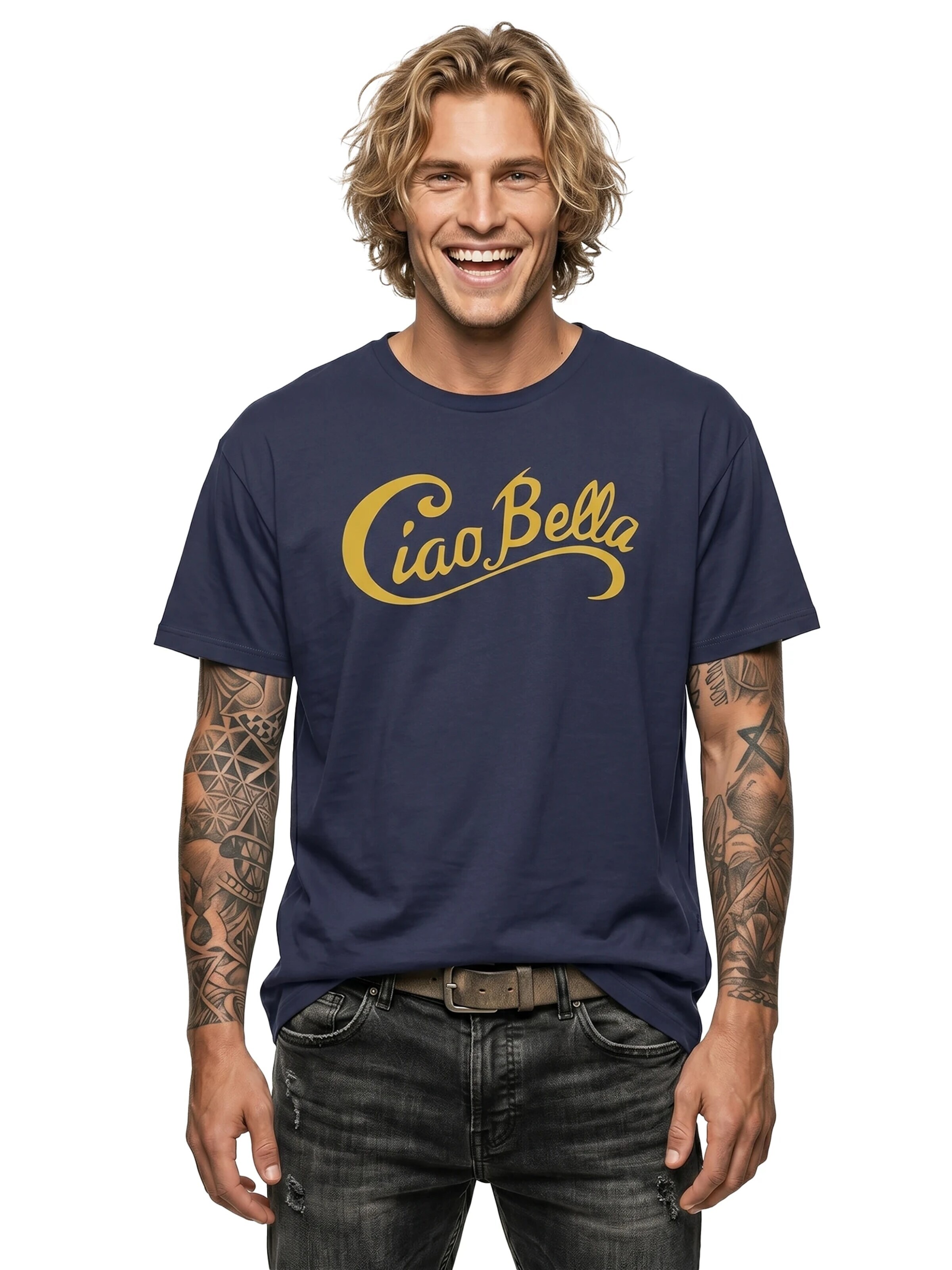 MAKAYA Shirt 'Ciao Bella' in Blue