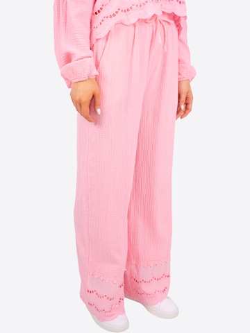 Seasons of April Wide leg Broek 'Ines' in Roze