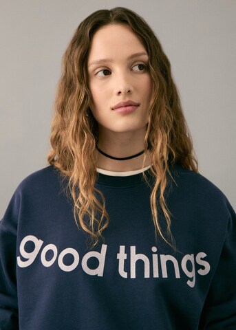 MANGO TEEN Sweatshirt 'Things' in Blue