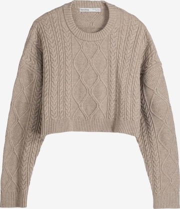 Pull-over Bershka en beige : devant