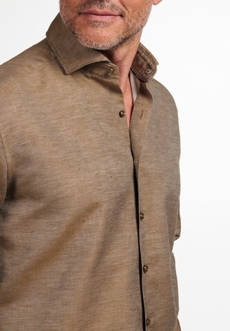 ETERNA Comfort fit Button Up Shirt in Brown