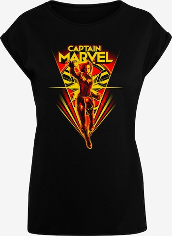 ABSOLUTE CULT T-Shirt 'Captain Marvel - Flying V' in Schwarz: predná strana