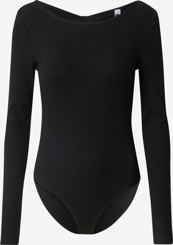 NEON & NYLON Shirt bodysuit in Black: front