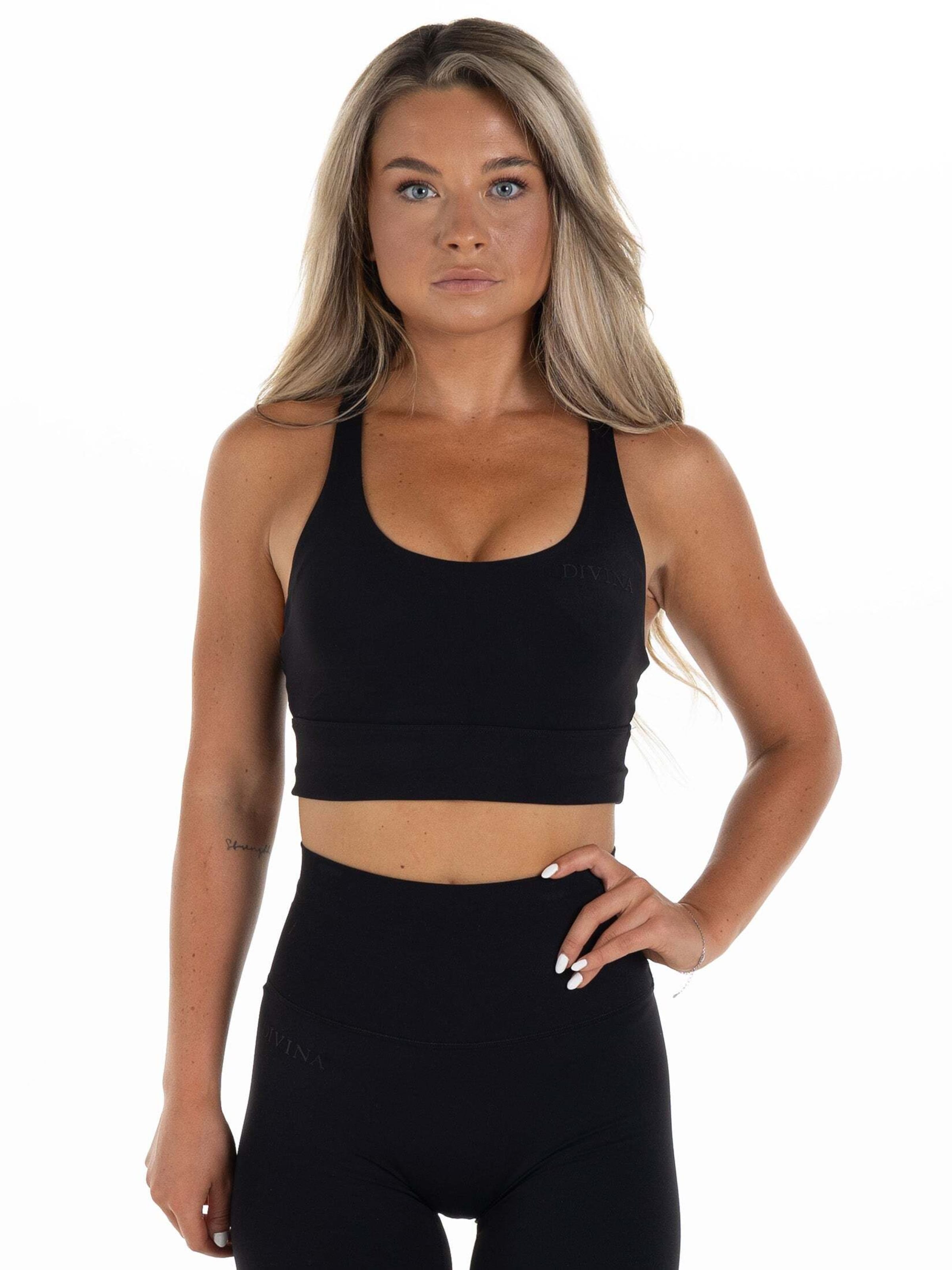 Bustier Soutien-gorge de sport 'Athleisure' Divina en noir : devant