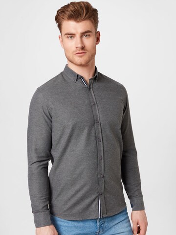 Kronstadt Regular fit Button Up Shirt 'Johan' in Grey: front