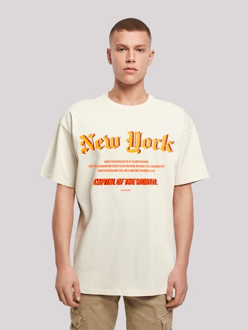 F4NT4STIC Shirt 'New York' in Beige: voorkant