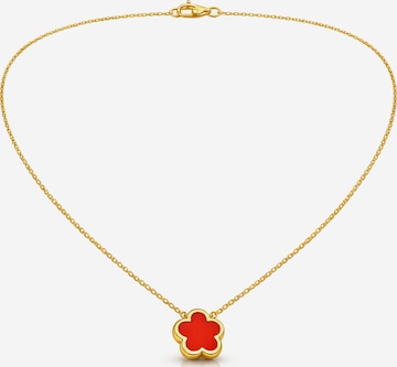 Pure Schmuck Necklace 'Clover Red' in Gold: front