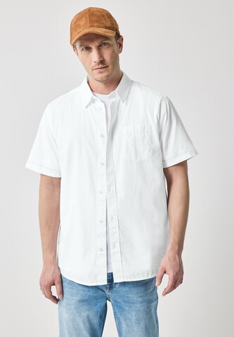 Street One MEN Regular Fit Hemd mit Struktur in Weiß: Vorderseite