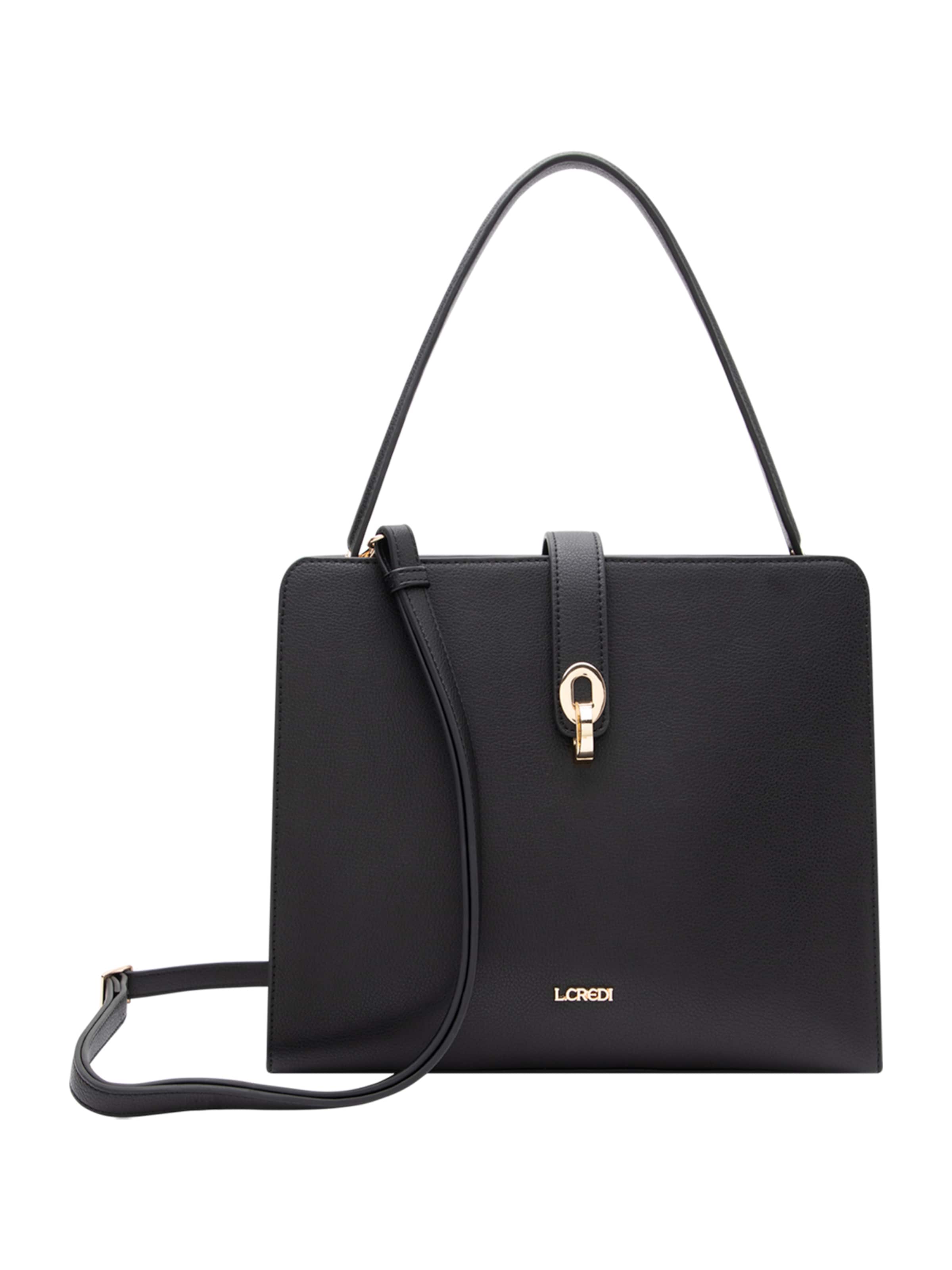 Sac bandoulière 'Petronella' L.CREDI en noir : devant