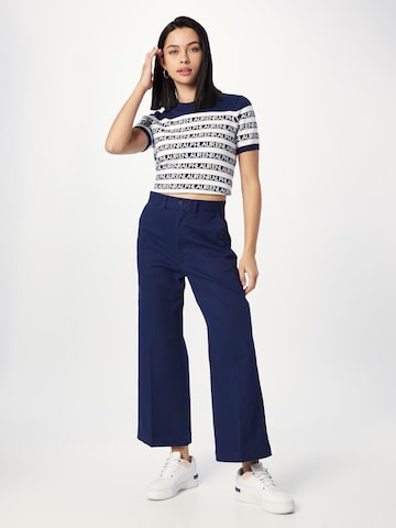 Wide leg Pantaloni con piega frontale di Polo Ralph Lauren in blu