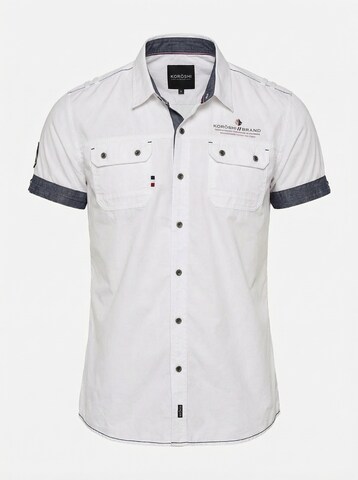 KOROSHI Regular fit Button Up Shirt in White: front