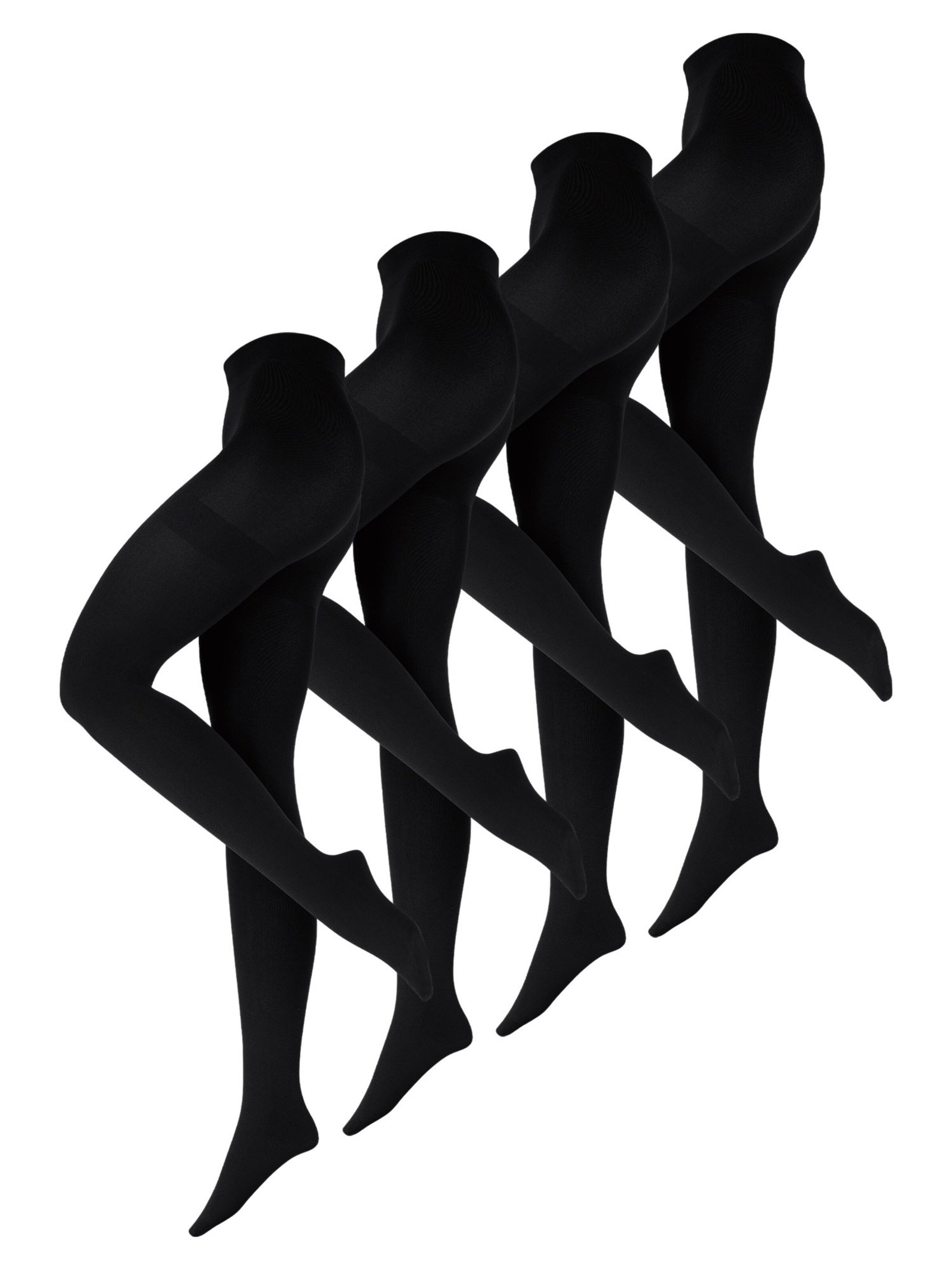 Nur Die Feinstrumpfhose ' Flauschige Baumwolle 100 DEN ' in Schwarz: Vorderseite