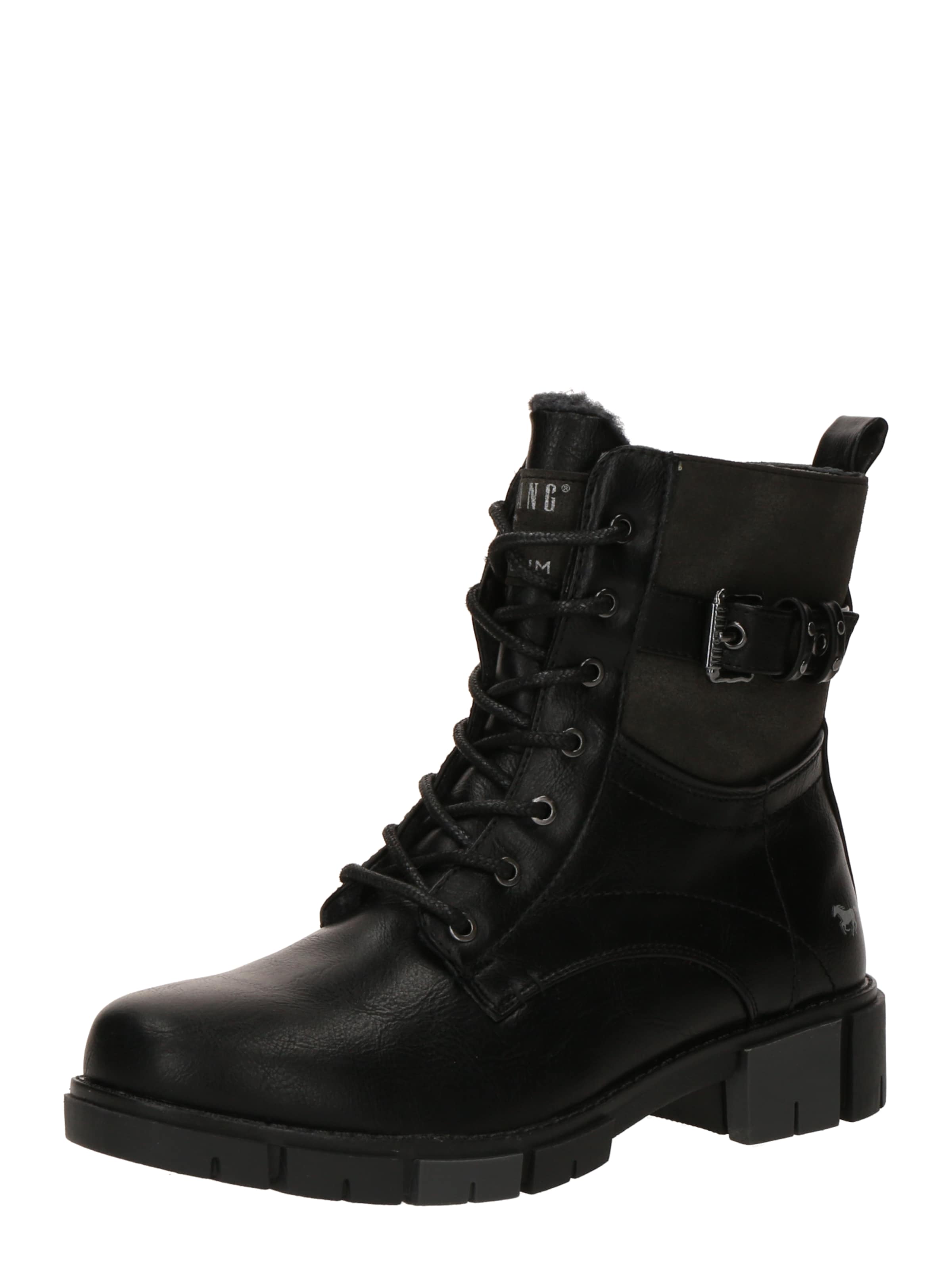 MUSTANG Veterlaarsjes in Zwart: voorkant