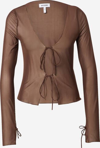 WEEKDAY Blouse 'ASTA' in Brown: front