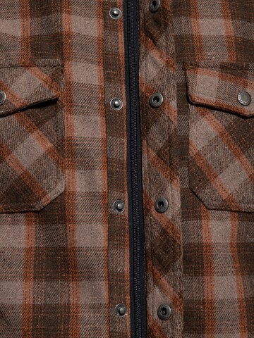 King Kerosin Regular fit Button Up Shirt in Brown