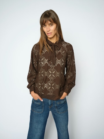 MOS MOSH Blouse 'Tamlyn' in Bruin: voorkant