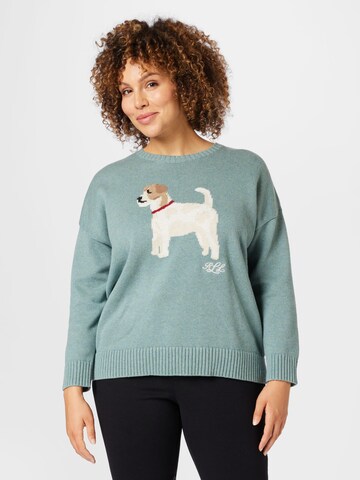 Lauren Ralph Lauren Plus Пуловер 'AYDIN' в синьо: отпред