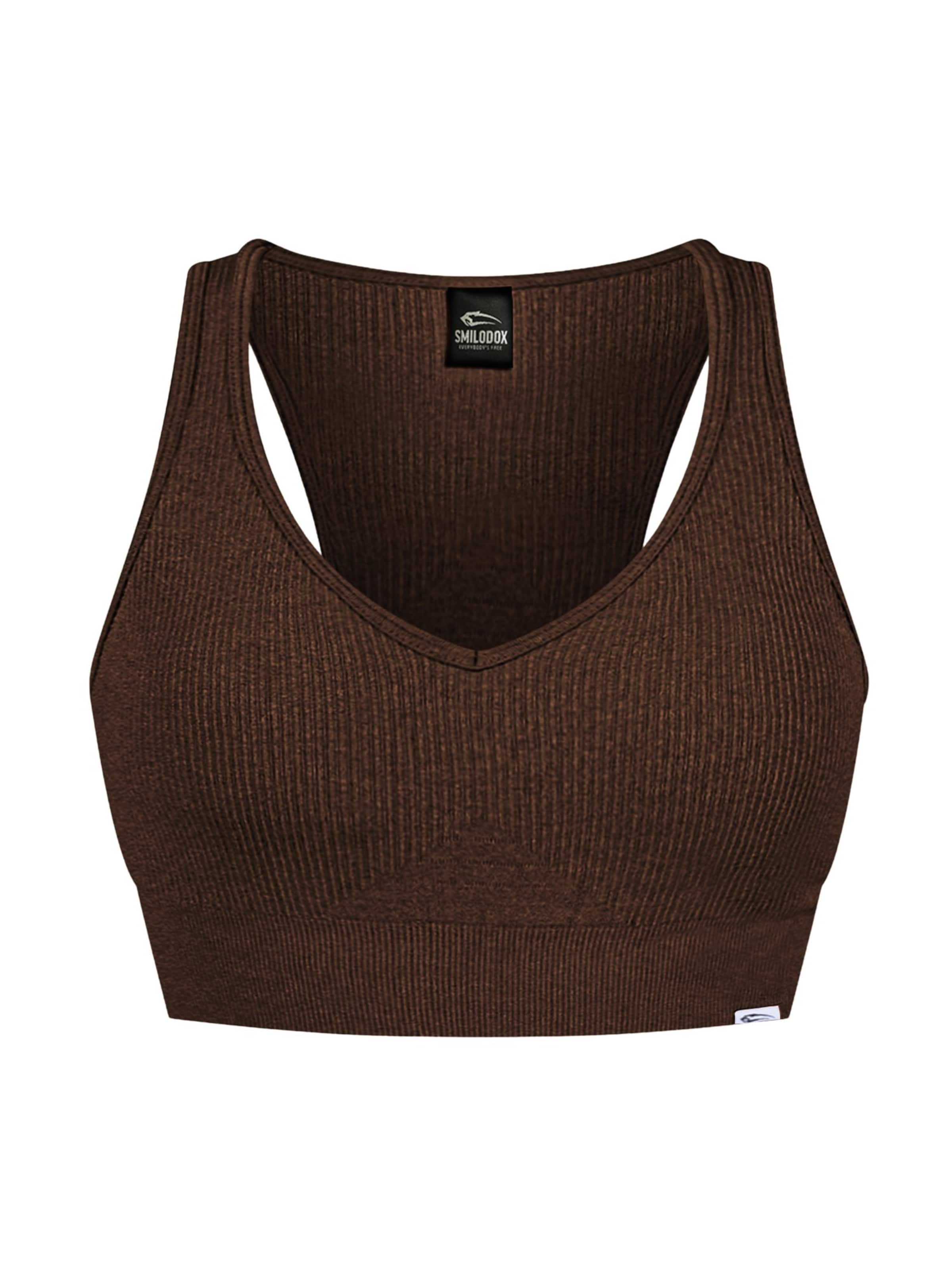 Smilodox Bustier Amaze Pro Racerback Bh in Braun: Vorderseite