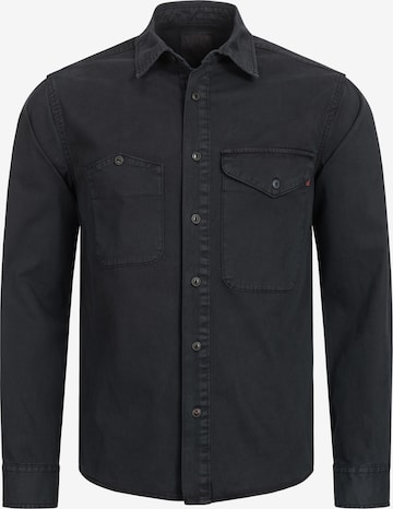 INDICODE JEANS Regular fit Overhemd 'Giuseppe' in Zwart: voorkant