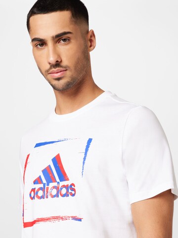 ADIDAS SPORTSWEAR Performance Shirt 'Two-Tone Stencil Graphic' in White
