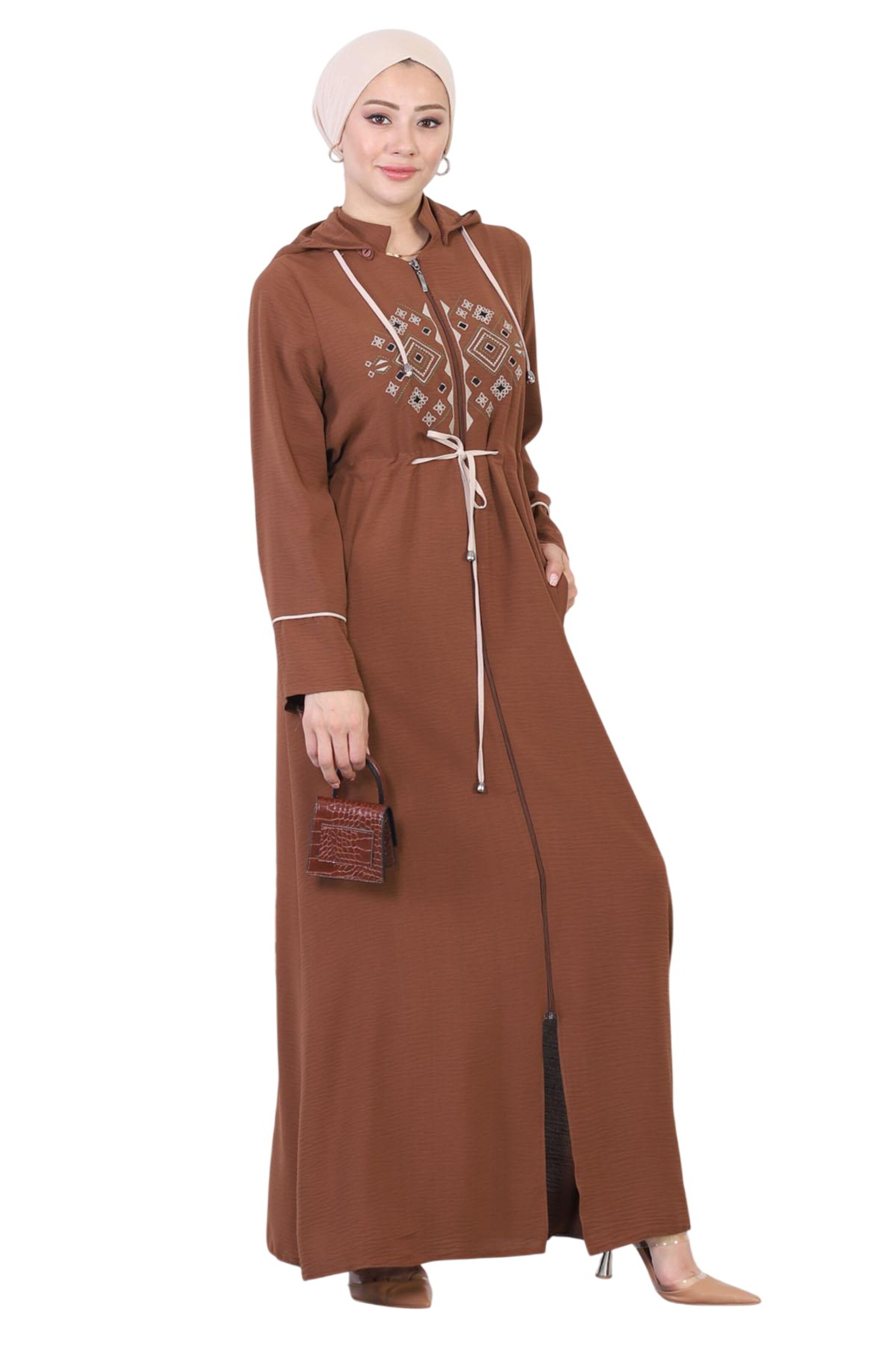 MODAMIHRAM Shirt Dress in Brown