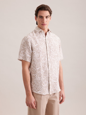 Coupe regular Chemise 'Smart Linen' SEIDENSTICKER en beige : devant