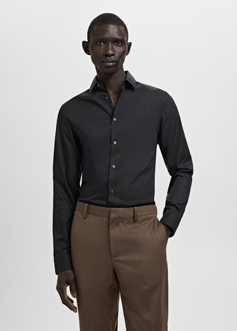 MANGO MAN Slim fit Business Shirt 'Emotion' in Black: front