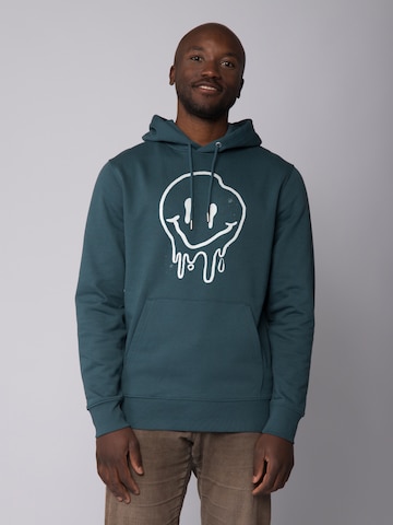 Sweat-shirt ' Smiley ' Watapparel en bleu : devant