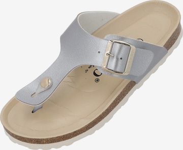 Palado by Sila Sahin T-bar sandals 'Palado Kos BEGS by Sila Sahin' in Silver: front