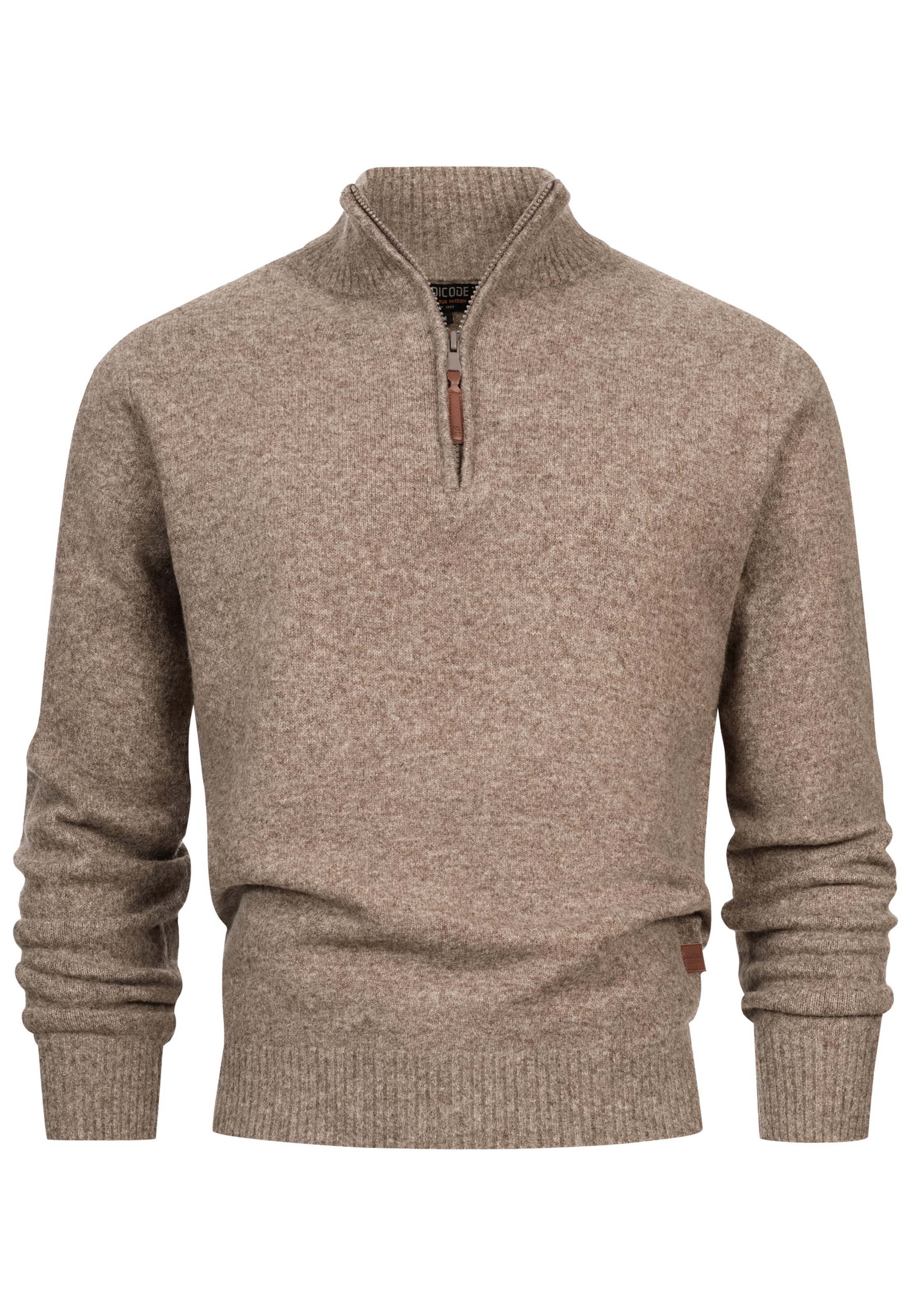 INDICODE JEANS Sweater 'INTrax' in Brown: front