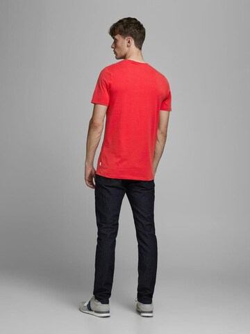 JACK & JONES Přiléhavý střih Tričko – červená