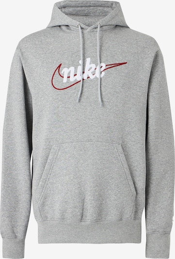 Nike Sportswear Sweater majica 'CLUB' u hrđavo smeđa / siva melange / bijela, Pregled proizvoda