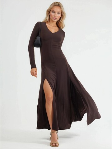 Qu Style Dress 'Maxi' in Brown