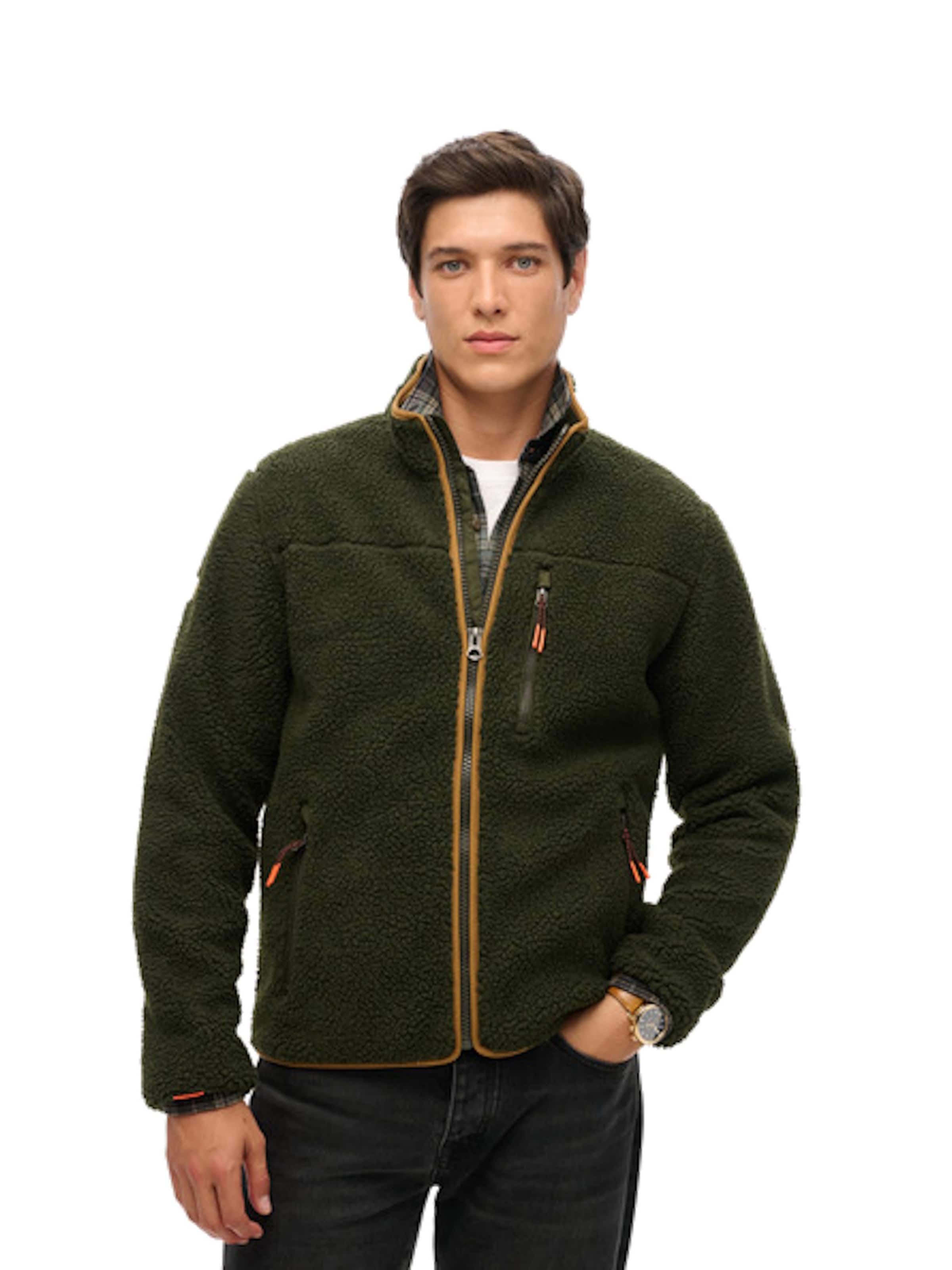 Superdry Поларено яке в зелено: отпред