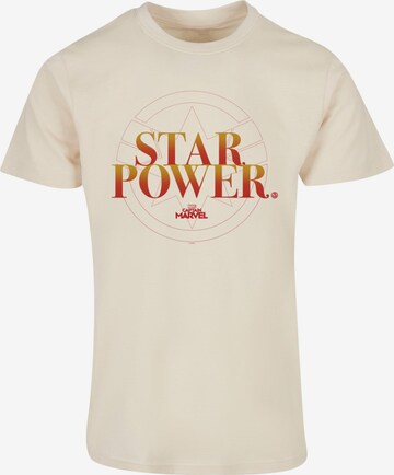T-Shirt 'Captain Marvel - Star Power' ABSOLUTE CULT en beige : devant