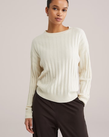 WE Fashion Svetr – bílá: přední strana