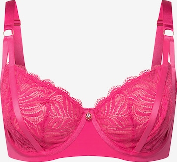 Ulla Popken T-shirt Bra in Pink: front