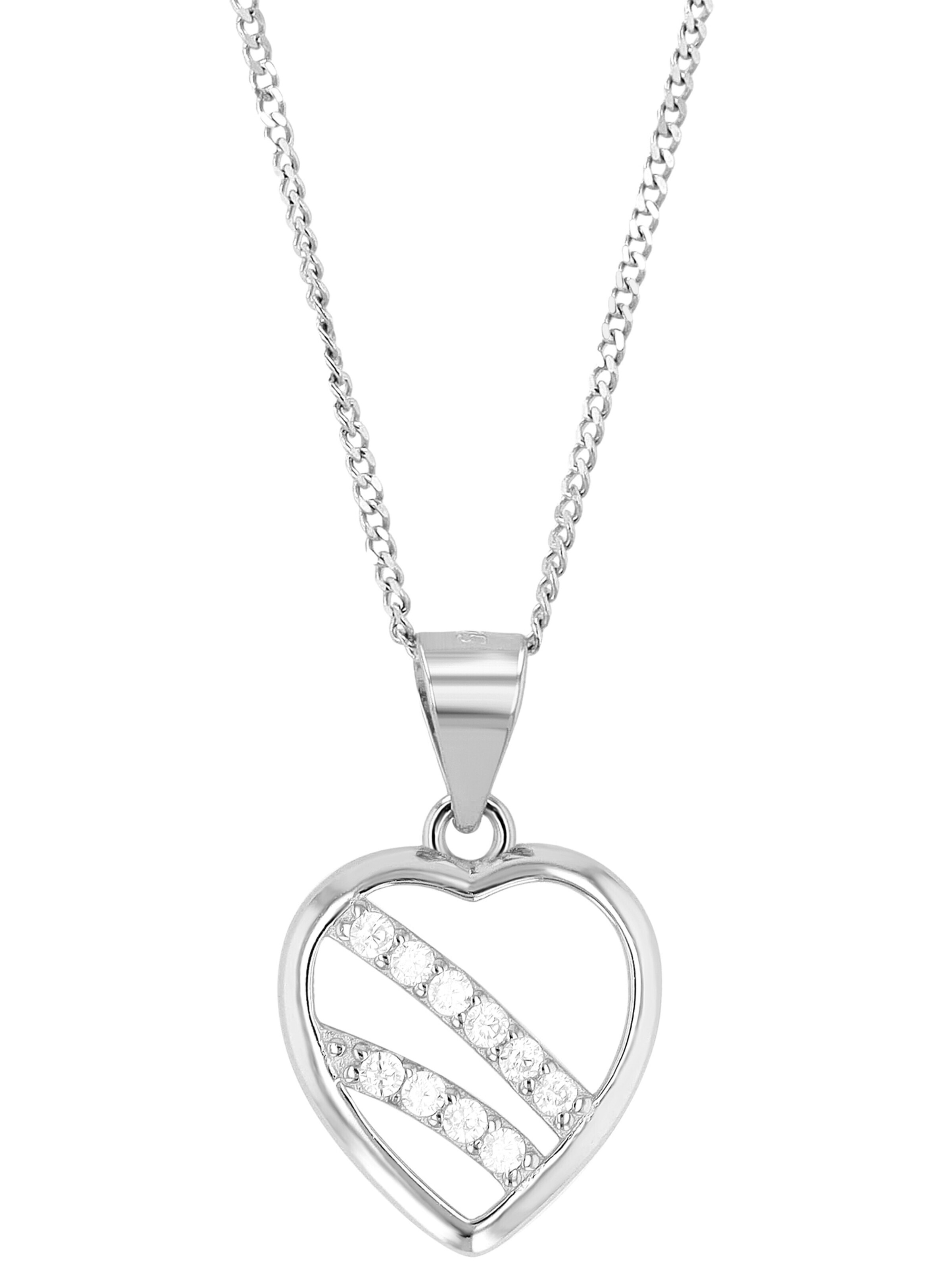 Akzent Pendant '"Kokoro" aus 925 Sterlingsilber, rhodiniert, langlebig' in Silver