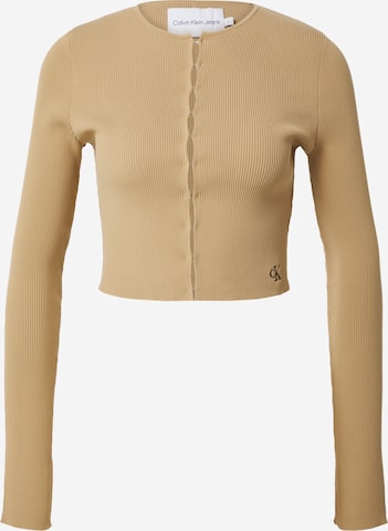 Calvin Klein Jeans Strickjacke in Beige: predná strana