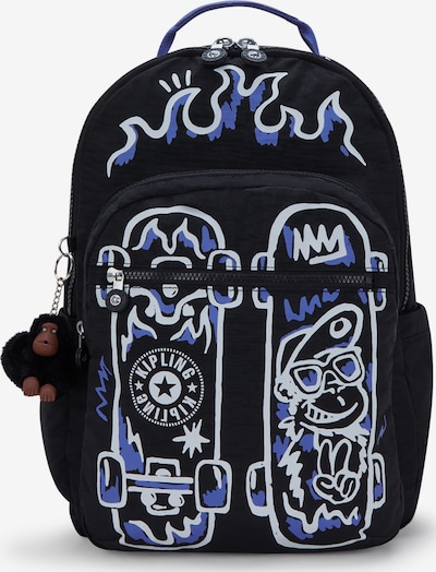 KIPLING Ruksak 'Seoul Lap' veličine One Size u kraljevsko plava / crna / bijela, Pregled proizvoda