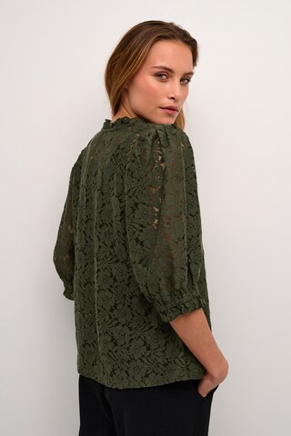 Cream Blouse 'Kaspis' in Green