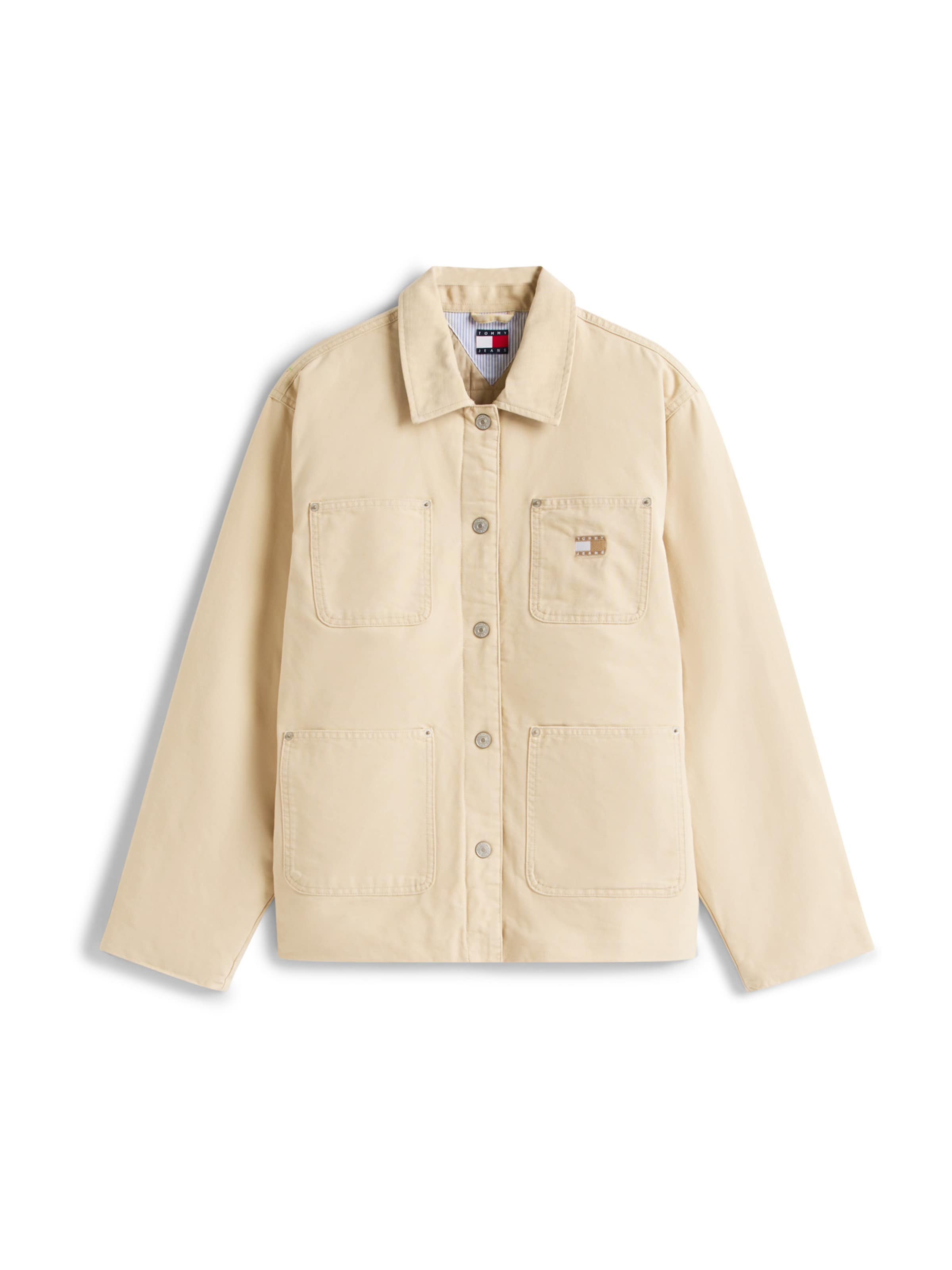 Tommy Jeans Φθινοπωρινό και ανοιξιάτικο μπουφάν σε πράσινο: μπροστά