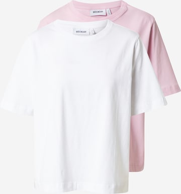 WEEKDAY T-Shirt in Pink: predná strana