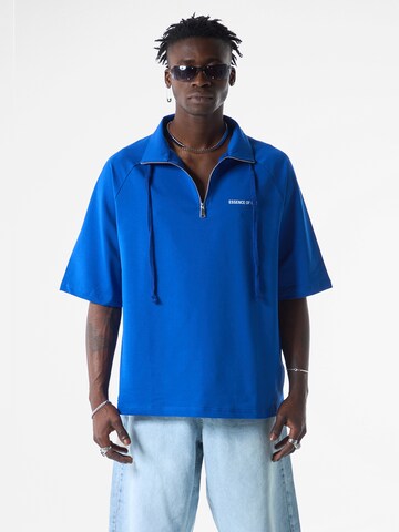 VAMOS CLO - Camisa 'Christmas Rose' em azul: frente
