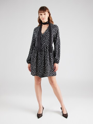 Monki - Vestido camisero en negro: frente