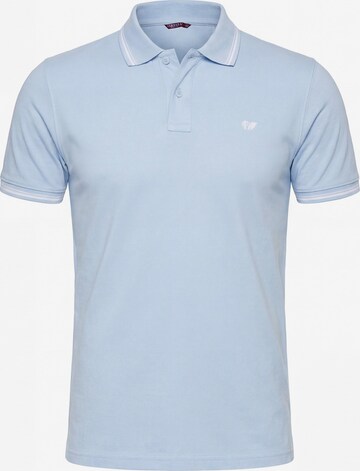 Carrera Jeans Hemd 'Piqué Polo Tipping' in Blau: Vorderseite