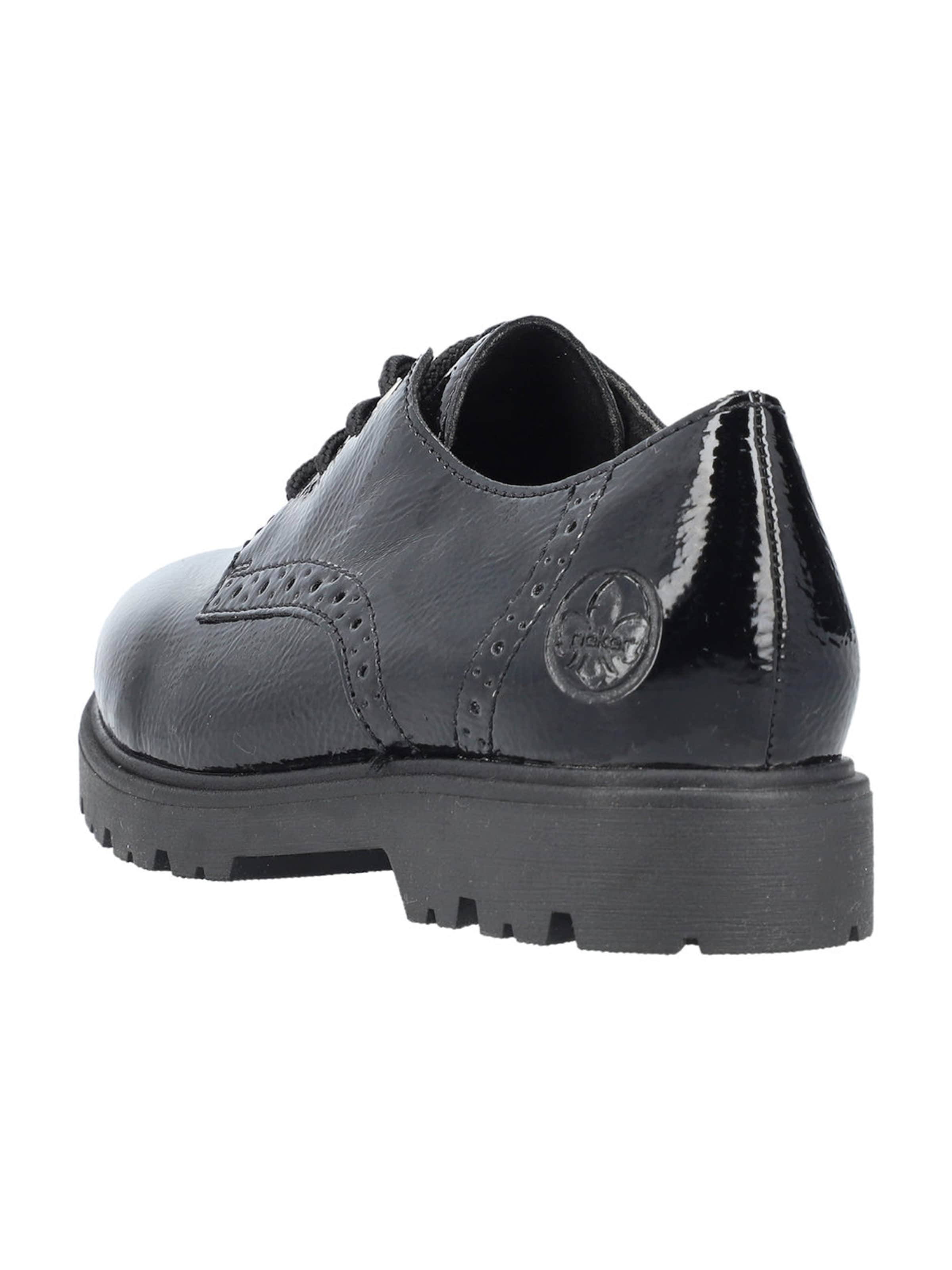 melns Rieker Kurpes ar šņorēm