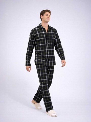 PANTONECLO Pyjama lang 'Pantoneclo Men’s Nightwear Set' in Zwart